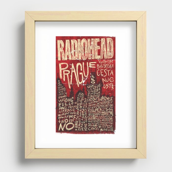 Radiohead Prague Poster Recessed Framed Print