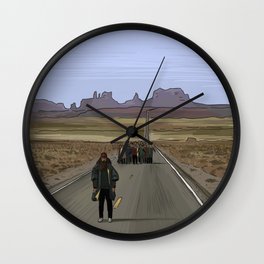 Forrest Gump Illustration by Burro Wall Clock