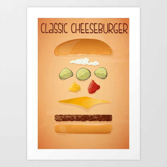 Classic Cheeseburger Art Print