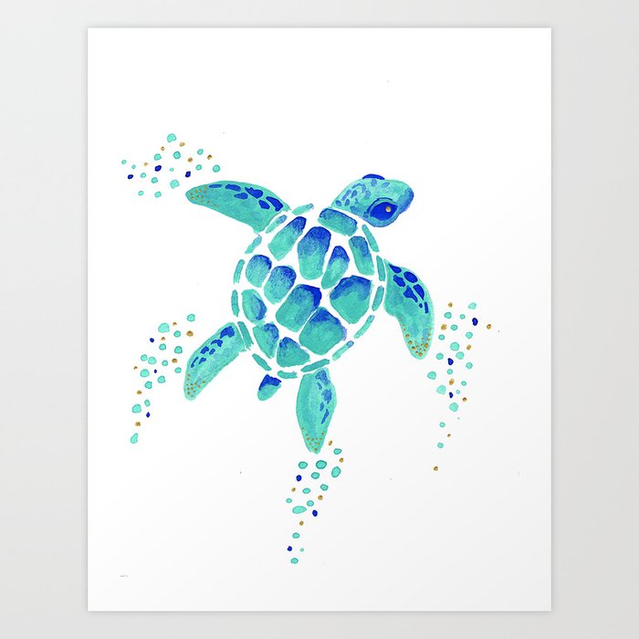 Neptune's Turtle Art Print
