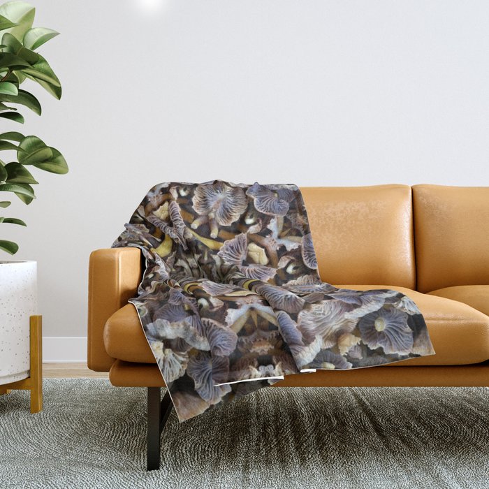 Mushroom Mandala Throw Blanket