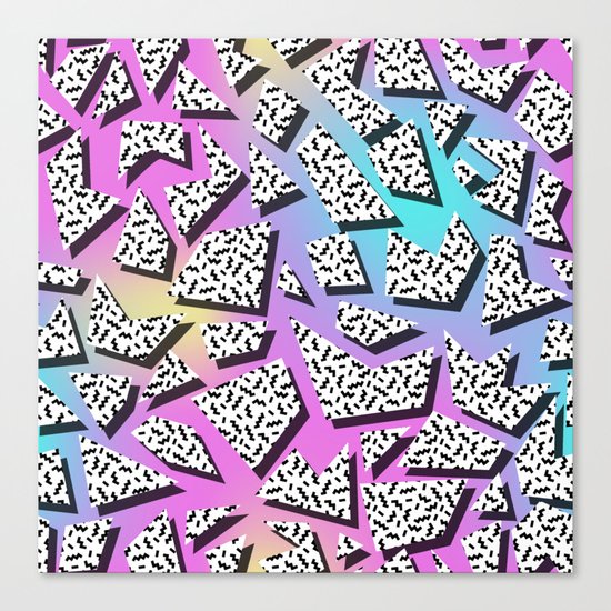 Pattern in memphis style with geometric shapes Canvas Print
