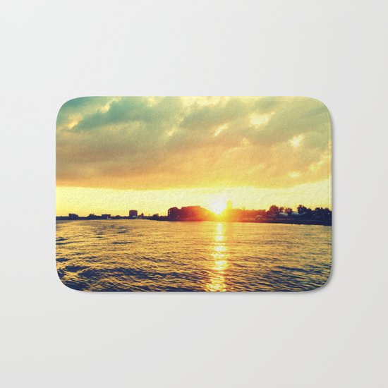 Sunset watEr :Houses Off the River Bath Mat