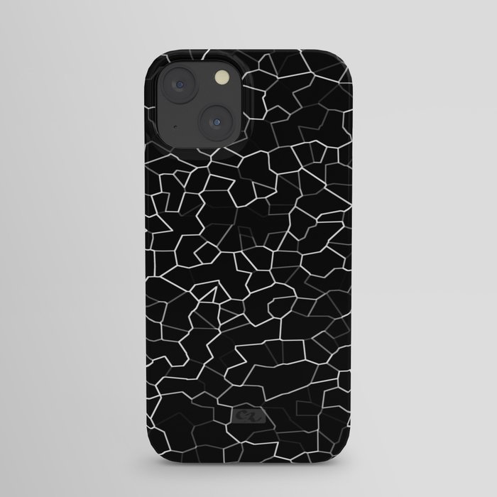 White on Black Crackle iPhone Case
