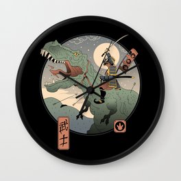 Jurassic Samurai Wall Clock