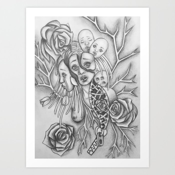 Rooted Problems-Drawing Illustration Art Print