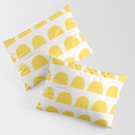 Yellow Mid Century Arc Shapes Minimal Pattern Pillow Sham