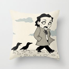 Edgar Allan Poe (Mother Raven) Throw Pillow