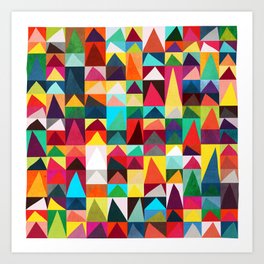 Abstract Geometric Mountains Art Print