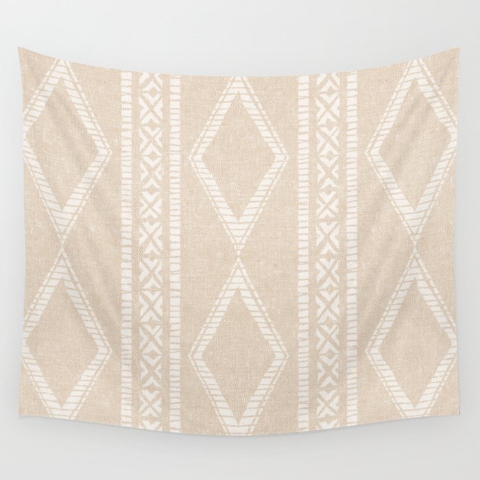 oceania diamond stripes - sand Wall Tapestry