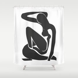 Matisse Abstract Female Nude Black and Beige Mid Century Art Decor Shower Curtain