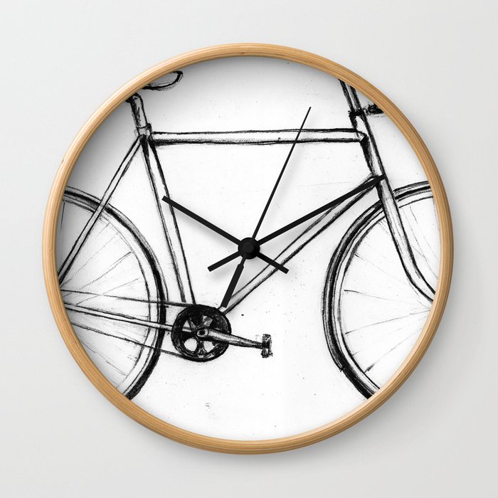 Bike in pencil Wall Clock