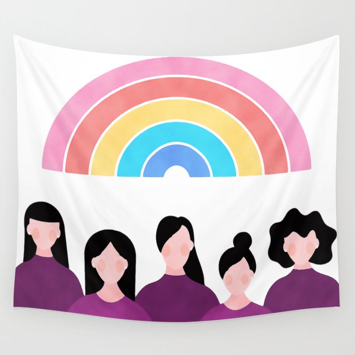 Unite Under The Rainbow Wall Tapestry