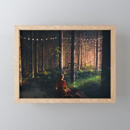 An afternoon in a Mystic Forest Framed Mini Art Print