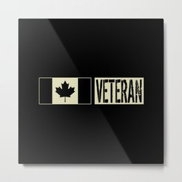 Canadian Military: Veteran (Black Flag) Metal Print