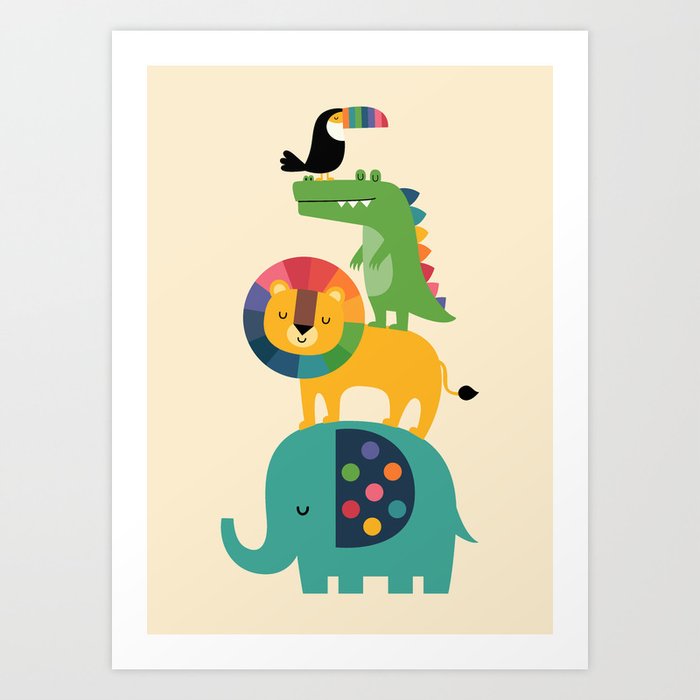 Rainbow Safari Art Print