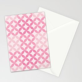 Pink Four Leaf cement circle tile. Geometric circle decor pattern. Digital Illustration background Stationery Card