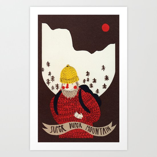 Super duper mountain Art Print