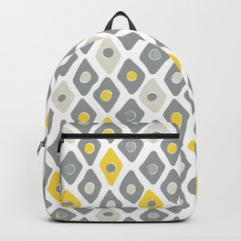 Uma in Yellow Backpack | Grey, Contemporary, Minimal, Mid Century Modern, Diamonds, Minimalist, Vintage, Retro, Digital, White 