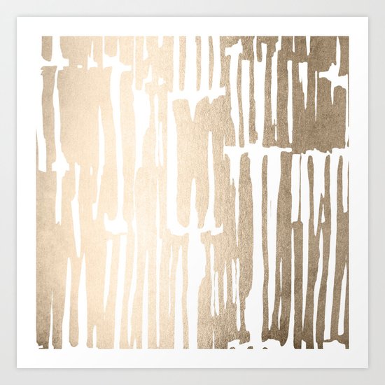 White Gold Sands Bamboo Stripes Art Print