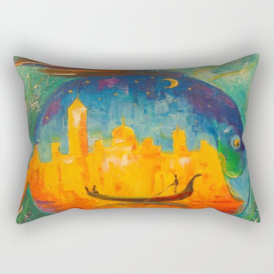 Romantic fish Rectangular Pillow