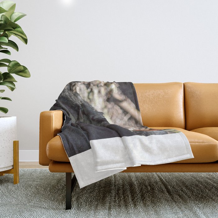 otters in the woods Throw Blanket