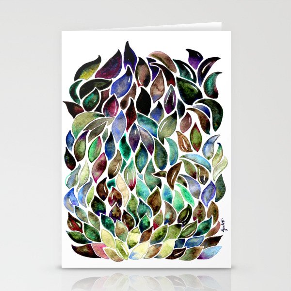 Purple Fire Leaves Stationery Cards