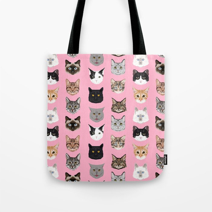 Cute Cat breed faces smiling kitten must have gifts for cat lady cat man cat lover unique pets Tote Bag