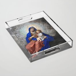 Madonna and Child in Glory - Isaac Oliver Acrylic Tray