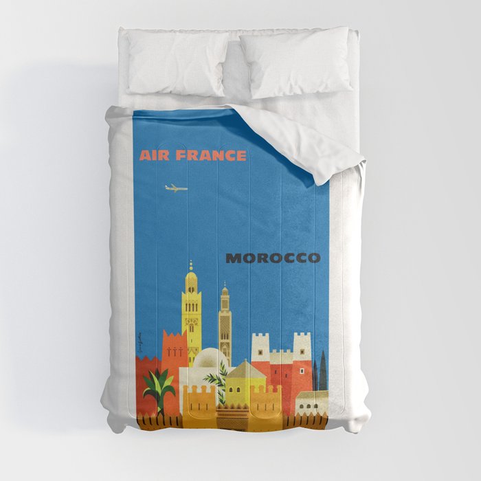 1959 Air France MOROCCO Travel Poster Comforter