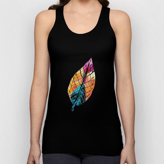 Colorful Leaves Pattern Unisex Tank Top