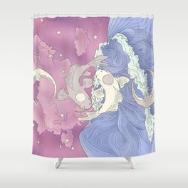 Moon and Ocean Spirts,Yin and Yang Shower Curtain