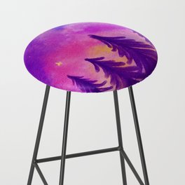 Colorful Fantasy Starry Night Wanderlust Pink and Purple Bar Stool