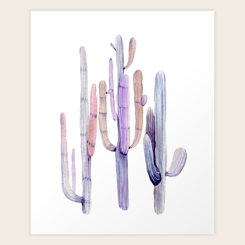 Minimalist Cactus Drawing Watercolor Painting Purple Art Print By Naturemagick Society6 That's why we did a lesson on how to draw a cactus. minimalist cactus drawing watercolor painting purple art print by naturemagick