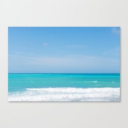 Beautiful azure sea and waves, Tyrrhenian sea in Tuscany, Italy Canvas Print