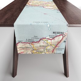 Italian Vintage Map of the Sixties Table Runner