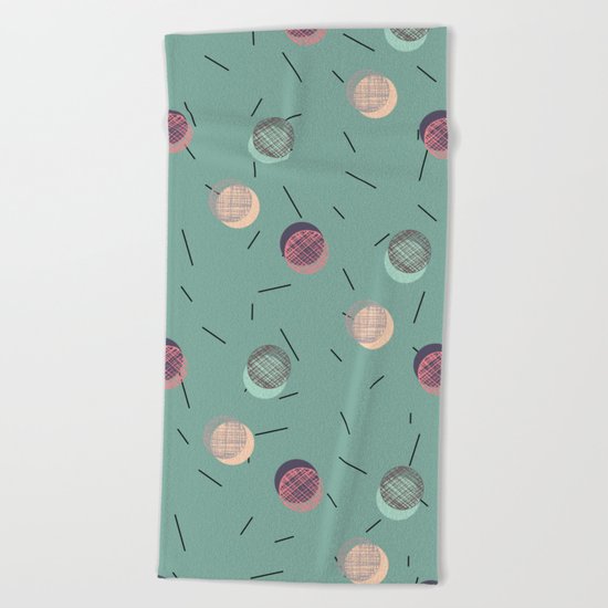 Scrawled Polka Dots and Sticks Beach Towel