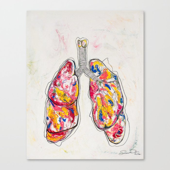 PinkBlueYellow Lungs  Canvas Print
