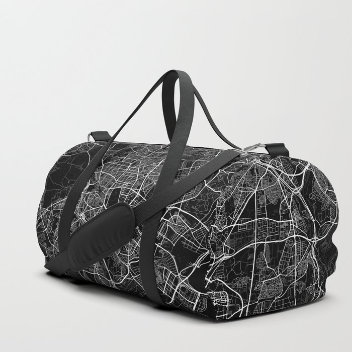 Madrid City Map of Spain - Full Moon Duffle Bag