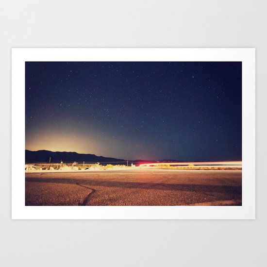 Vegas lights as seen from Death Valley Art Print