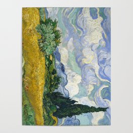 Van Gogh, Wheat Field with Cypresses, 1889 Poster