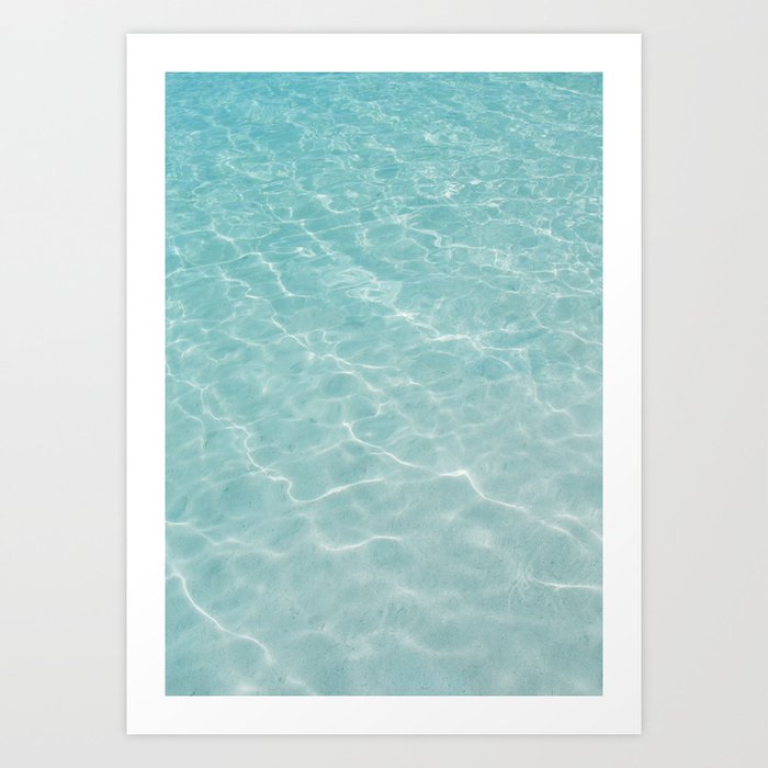 Crystal Clear Soft Turquoise Ocean Dream #1 #wall #art #society6 Art Print