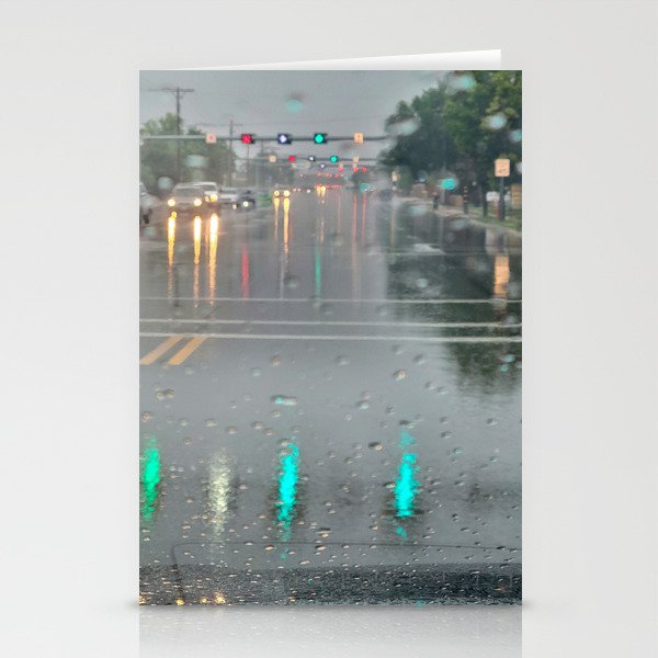 Rainy Traffic Stationery Cards
