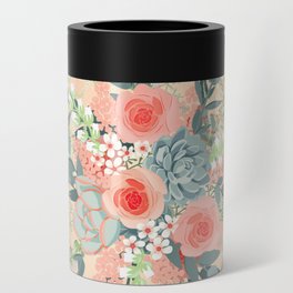 Peach floral Can Cooler