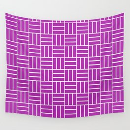 Basketweave (White & Purple Pattern) Wall Tapestry