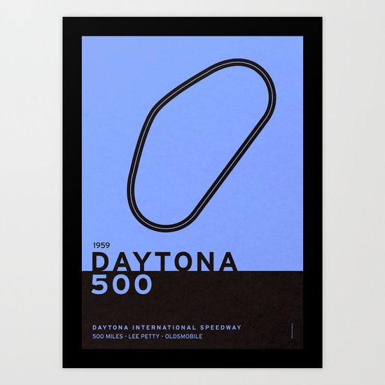 Legendary Races - 1959 Daytona 500 Art Print