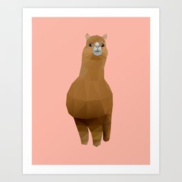 Alpaca Polygon Art Art Print