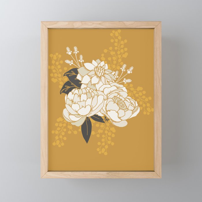 Glam Florals - Gold Framed Mini Art Print