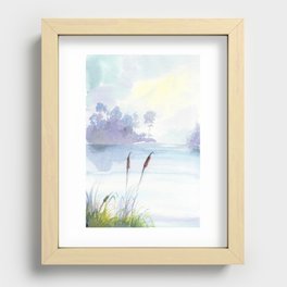 Lake Watercolor Recessed Framed Print