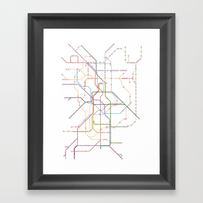 No name transport map Framed Art Print